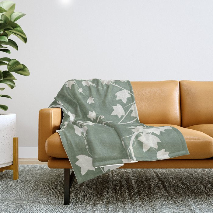 Minimal Abstract Leaves 12 Throw Blanket Gallery Image 1