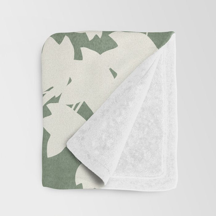Minimal Abstract Leaves 12 Throw Blanket Gallery Image 3