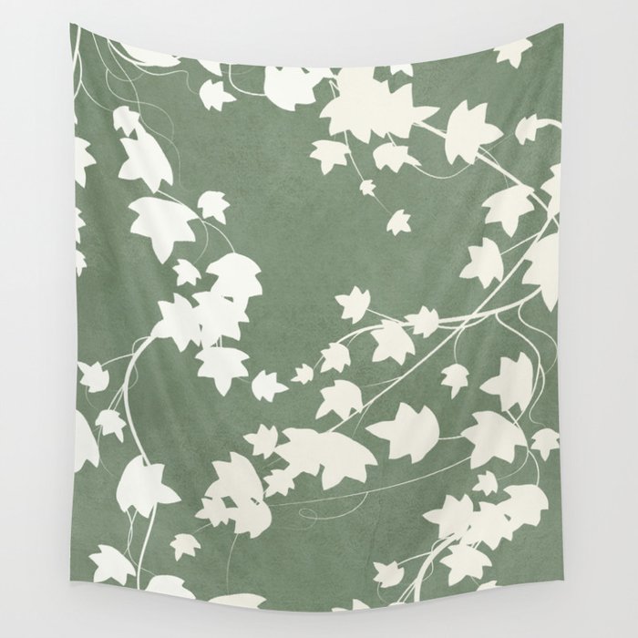 Minimal Abstract Leaves 12 Wall Tapestry Gallery Image 1