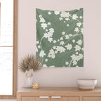 Minimal Abstract Leaves 12 Wall Tapestry Gallery Image 2
