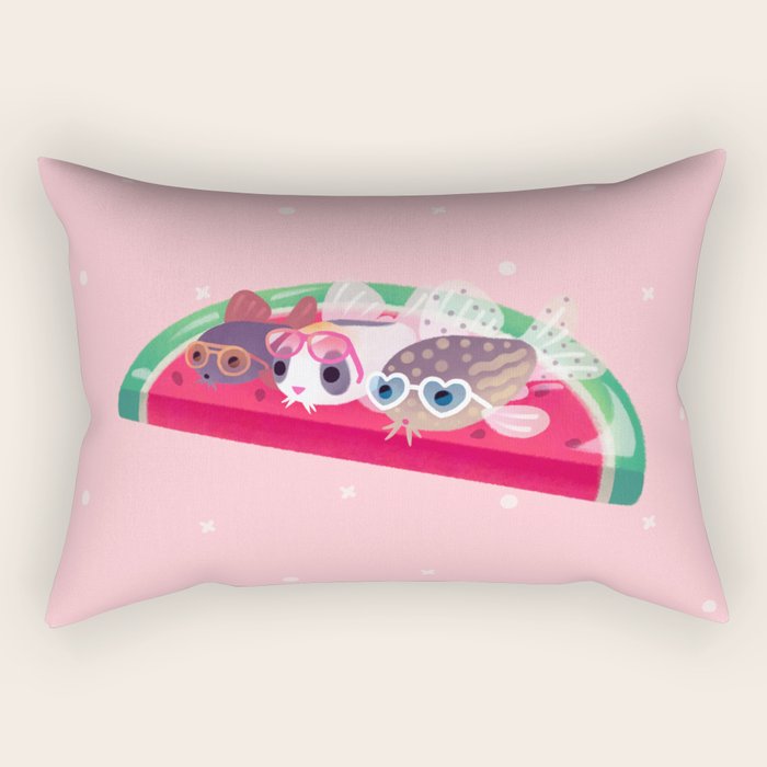 Cory cats in the swimming pool Rectangular Pillow Gallery Image 2