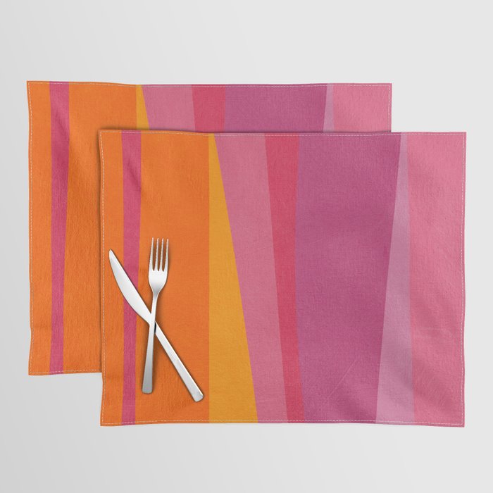 Pink Orange Bright Vibrant Modern Artwork Placemat Gallery Image 1