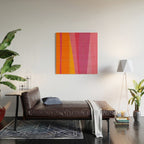 Pink Orange Bright Vibrant Modern Artwork Wood Wall Art Gallery Image 2