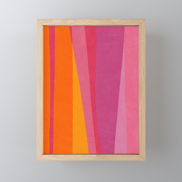 Pink Orange Bright Vibrant Modern Artwork Mini Art Print Gallery Image 1