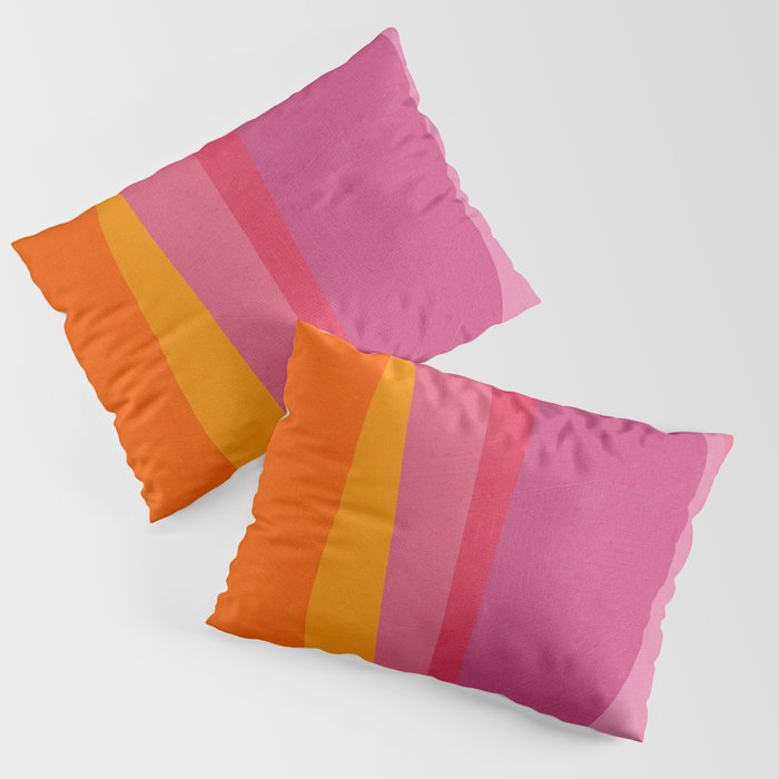 Pink Orange Bright Vibrant Modern Artwork Pillow Sham Gallery Image 3