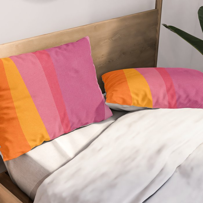 Pink Orange Bright Vibrant Modern Artwork Pillow Sham Gallery Image 2