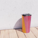 Pink Orange Bright Vibrant Modern Artwork Travel Mug Gallery Image 4
