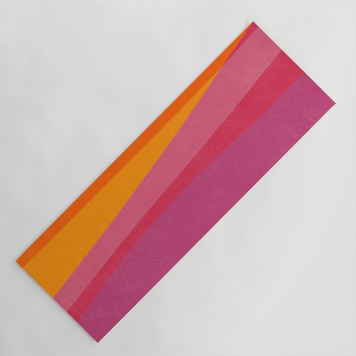 Pink Orange Bright Vibrant Modern Artwork Yoga Mat Gallery Image 1