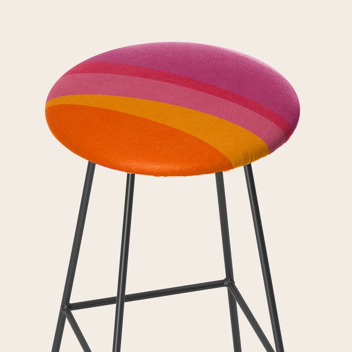 Pink Orange Bright Vibrant Modern Artwork Stool Gallery Image 2