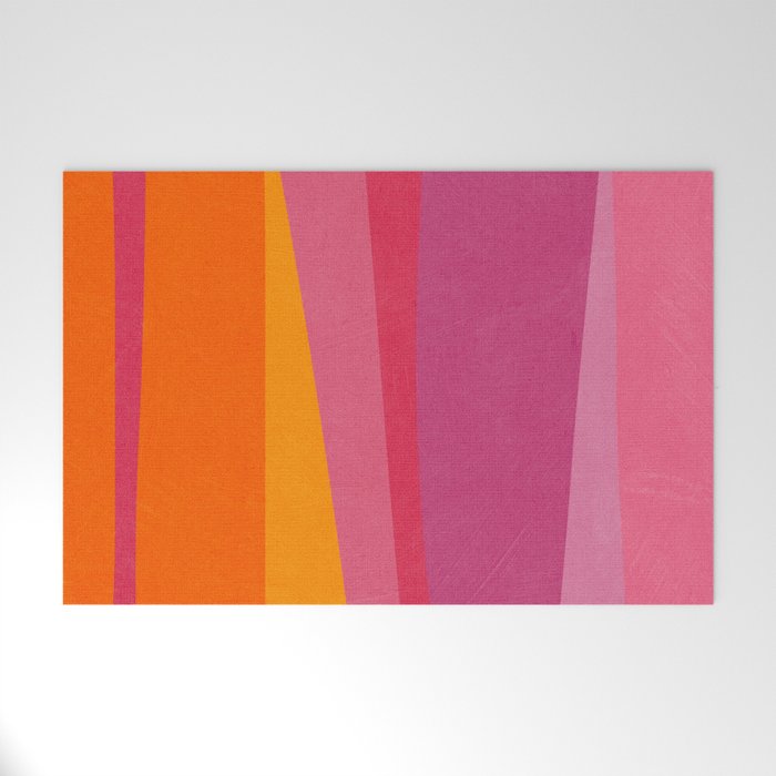 Pink Orange Bright Vibrant Modern Artwork Welcome Mat Gallery Image 1
