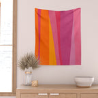Pink Orange Bright Vibrant Modern Artwork Wall Tapestry Gallery Image 2