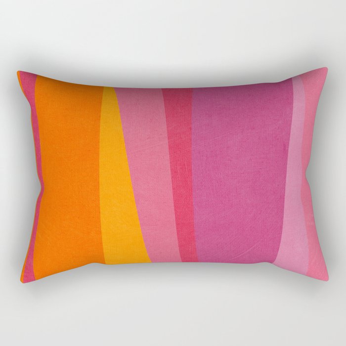 Pink Orange Bright Vibrant Modern Artwork Rectangular Pillow Gallery Image 1