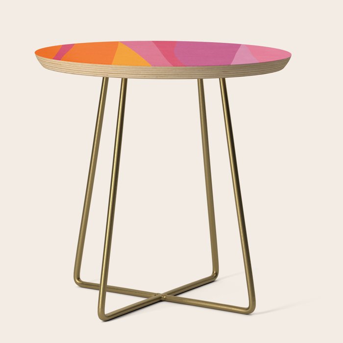 Pink Orange Bright Vibrant Modern Artwork Side Table Gallery Image 1