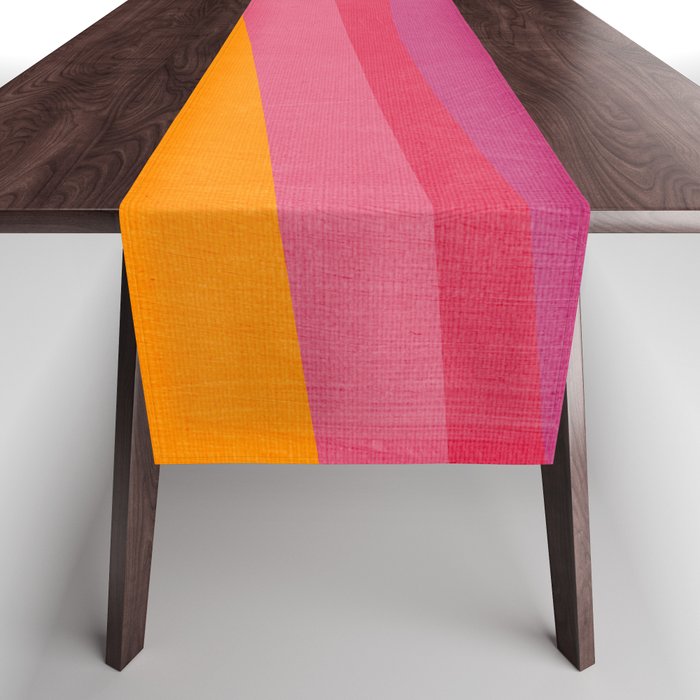 Pink Orange Bright Vibrant Modern Artwork Table Runner Gallery Image 1