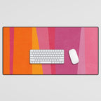 Pink Orange Bright Vibrant Modern Artwork Desk Mat Gallery Image 1