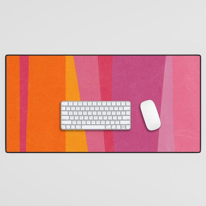 Pink Orange Bright Vibrant Modern Artwork Desk Mat Gallery Image 1