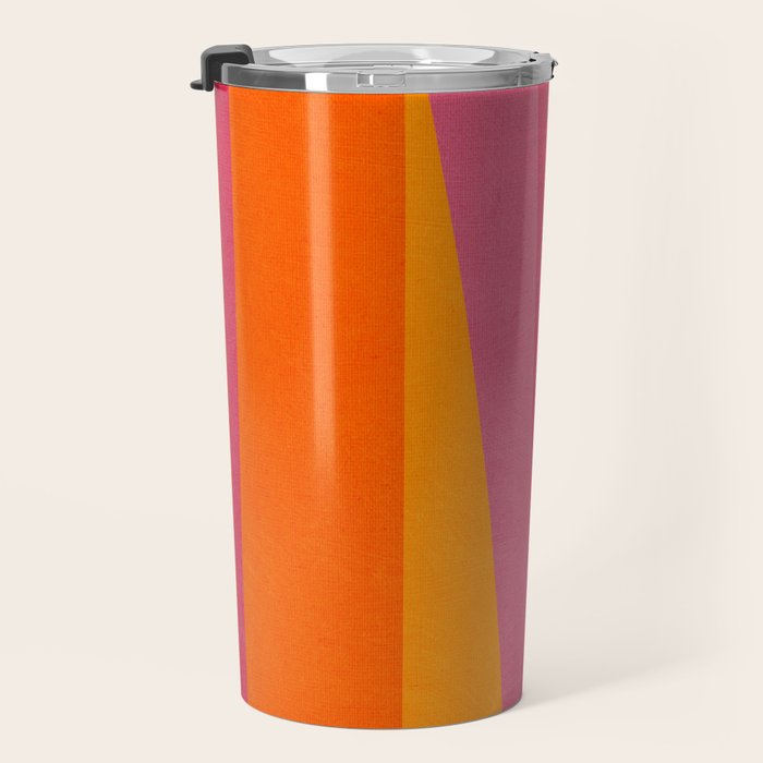 Pink Orange Bright Vibrant Modern Artwork Travel Mug Gallery Image 3