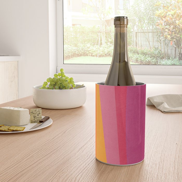 Pink Orange Bright Vibrant Modern Artwork Wine Chiller Gallery Image 4
