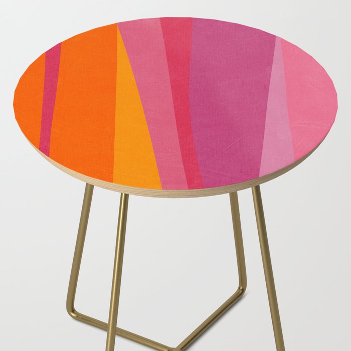 Pink Orange Bright Vibrant Modern Artwork Side Table Gallery Image 2
