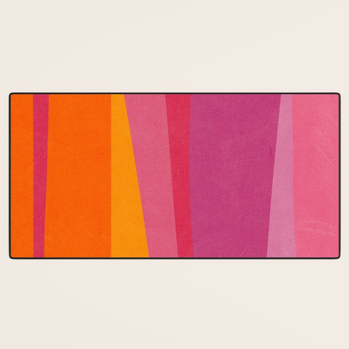 Pink Orange Bright Vibrant Modern Artwork Desk Mat Gallery Image 3
