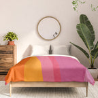 Pink Orange Bright Vibrant Modern Artwork Comforter Gallery Image 3