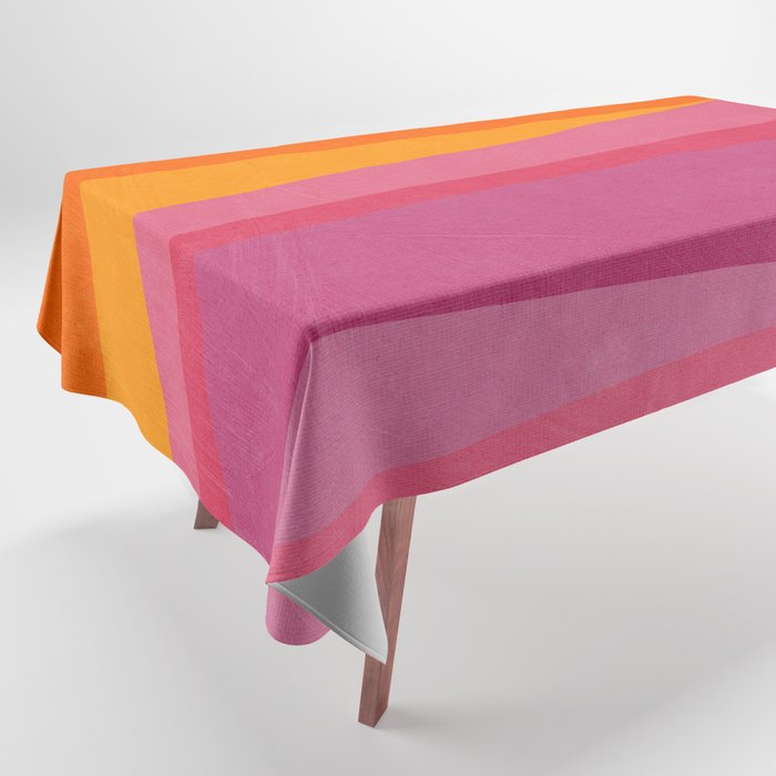 Pink Orange Bright Vibrant Modern Artwork Tablecloth Gallery Image 1
