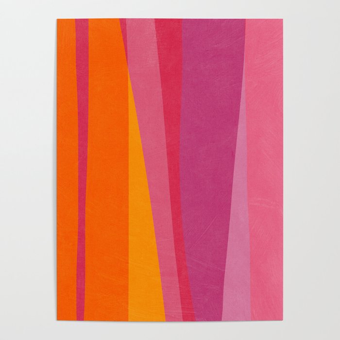 Pink Orange Bright Vibrant Modern Artwork Poster Gallery Image 4