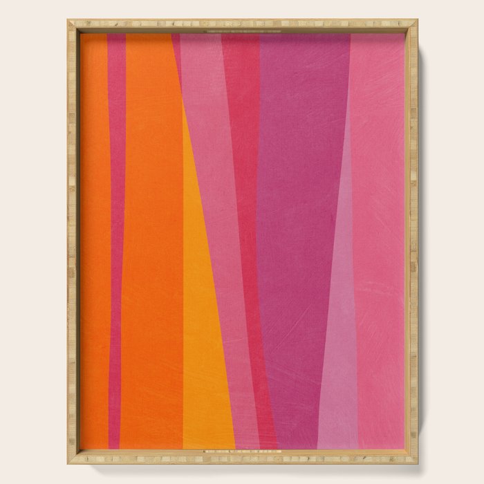 Pink Orange Bright Vibrant Modern Artwork Serving Tray Gallery Image 1