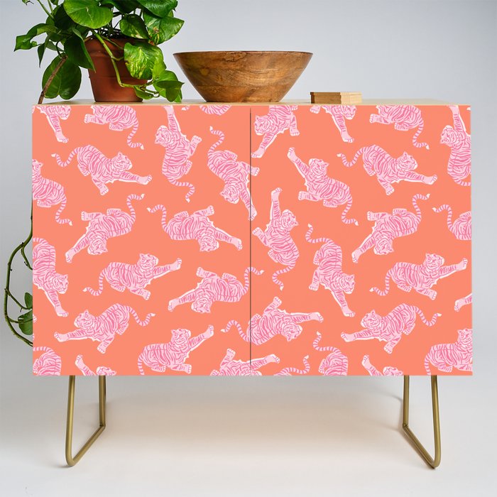 Year of the Tiger - Orange/Pink Credenza Gallery Image 1