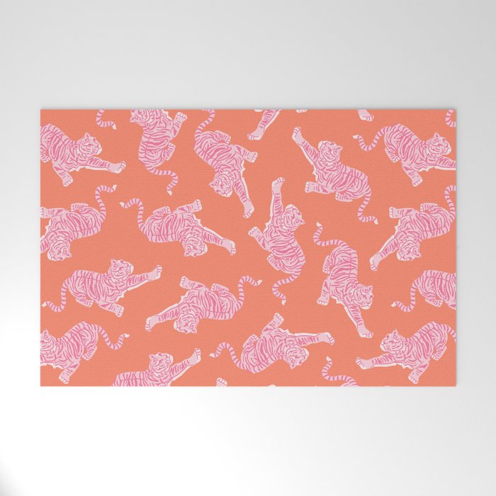 Year of the Tiger - Orange/Pink Welcome Mat Gallery Image 1