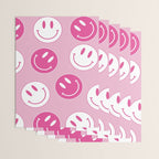 Large Pink and White Smiley Face - Preppy Aesthetic Decor Wrapping Paper Gallery Image 3
