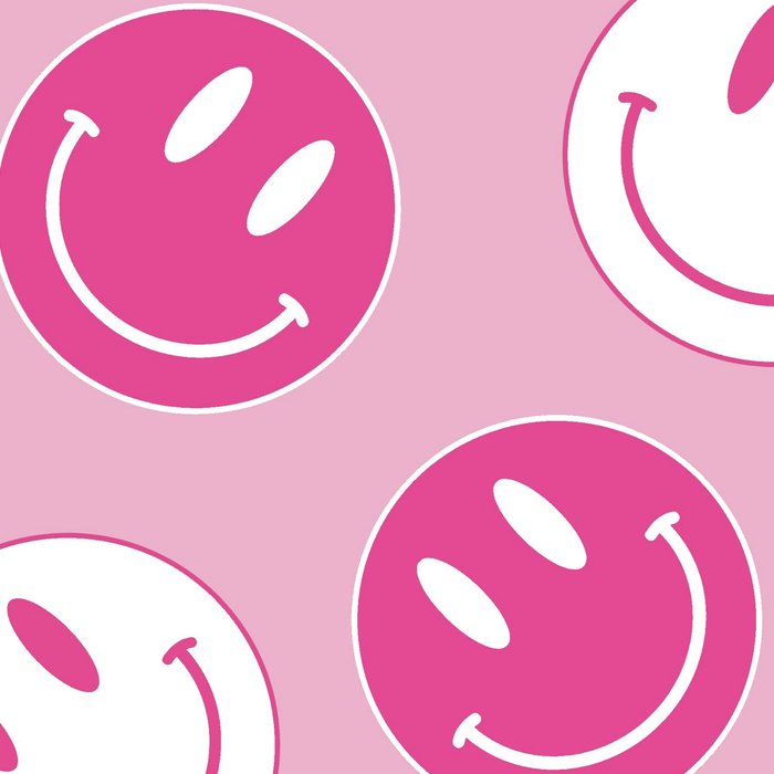 Large Pink and White Smiley Face - Preppy Aesthetic Decor Coffee Mug Gallery Image 2