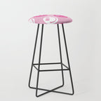 Large Pink and White Smiley Face - Preppy Aesthetic Decor Stool Gallery Image 1