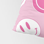 Large Pink and White Smiley Face - Preppy Aesthetic Decor Pillow Sham Gallery Image 4