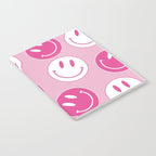 Large Pink and White Smiley Face - Preppy Aesthetic Decor Notebook Gallery Image 2