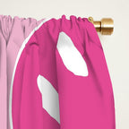 Large Pink and White Smiley Face - Preppy Aesthetic Decor Window Curtain Gallery Image 2