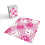 Large Pink and White Smiley Face - Preppy Aesthetic Decor Jigsaw Puzzle Gallery Image 2