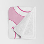 Large Pink and White Smiley Face - Preppy Aesthetic Decor Throw Blanket Gallery Image 3