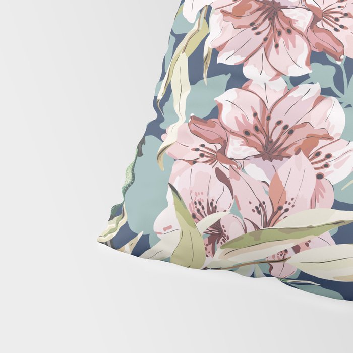 Birds in lush night garden flowers Pillow Sham Gallery Image 4