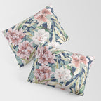 Birds in lush night garden flowers Pillow Sham Gallery Image 3