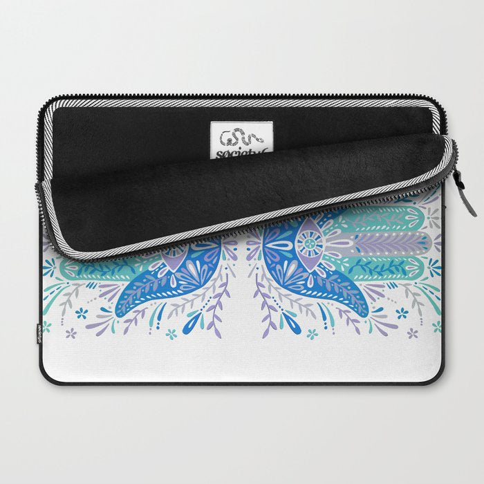Hamsa Hand - Blue & Turquoise Palette Laptop Sleeve Gallery Image 2