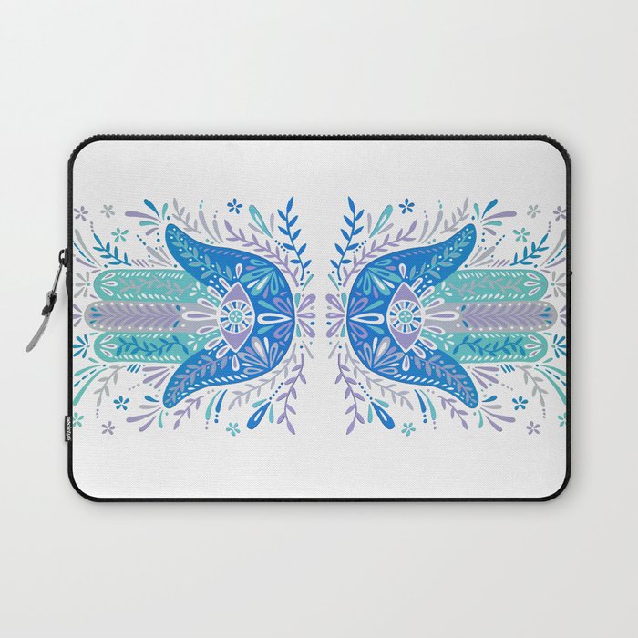 Hamsa Hand - Blue & Turquoise Palette Laptop Sleeve Gallery Image 1