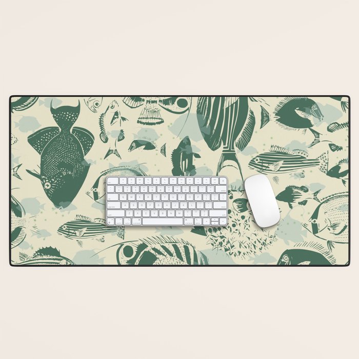 deep ocean fish family light Desk Mat Gallery Image 1