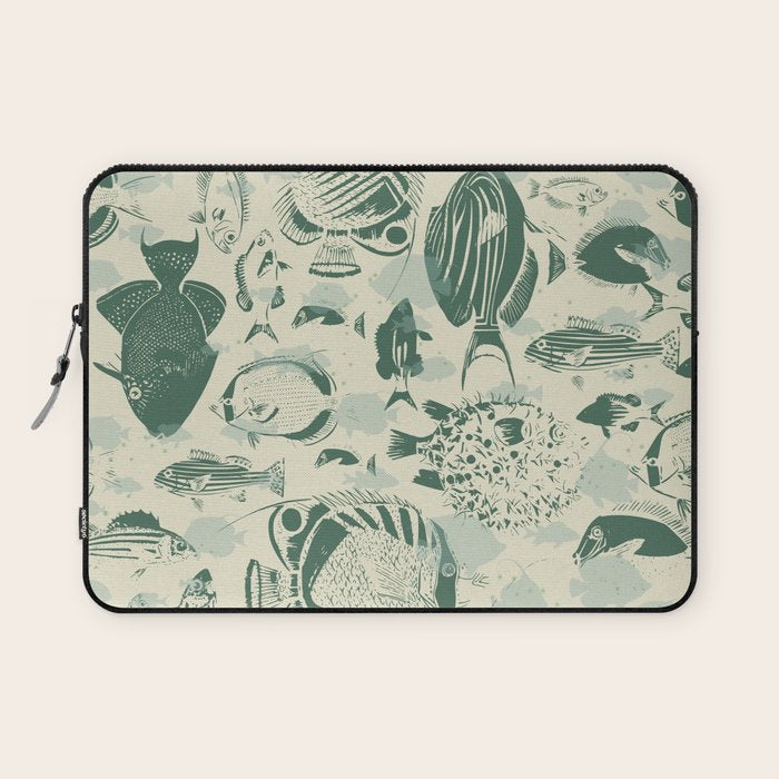 deep ocean fish family light Laptop Sleeve Gallery Image 1