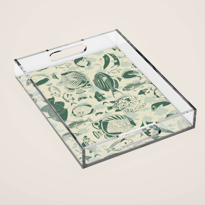 deep ocean fish family light Acrylic Tray Gallery Image 1
