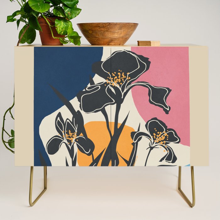 Modern Iris Abstraction Credenza Gallery Image 1