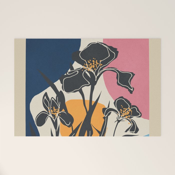 Modern Iris Abstraction Welcome Mat Gallery Image 1