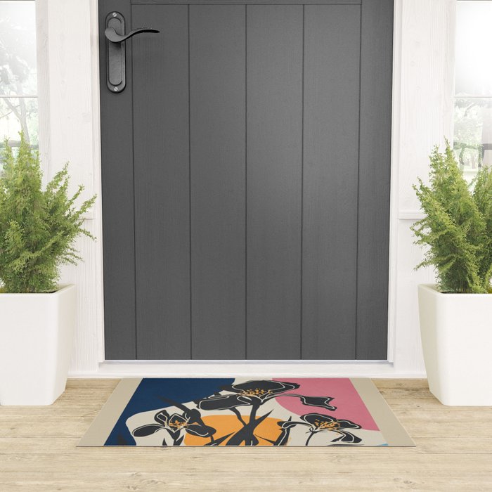 Modern Iris Abstraction Welcome Mat Gallery Image 3