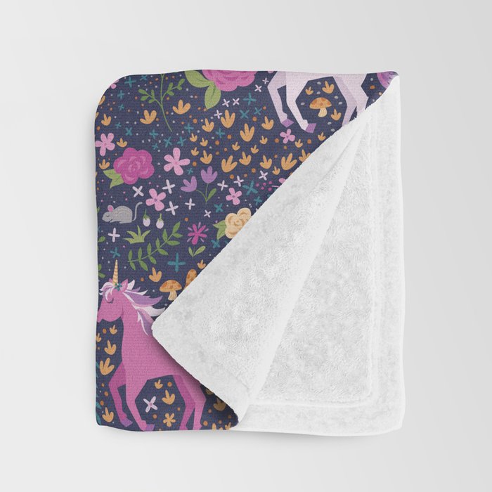 Unicorns Dancing in an Enchanted Garden Throw Blanket Gallery Image 3