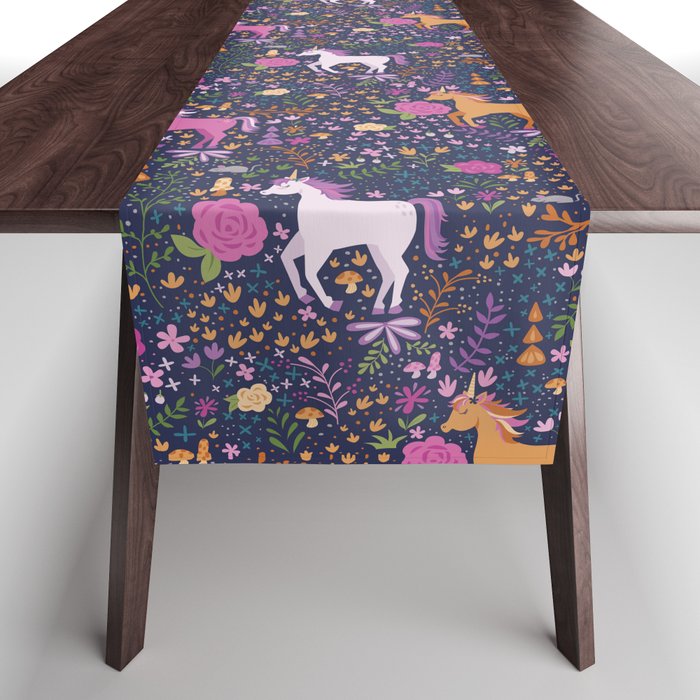 Unicorns Dancing in an Enchanted Garden Table Runner Gallery Image 1